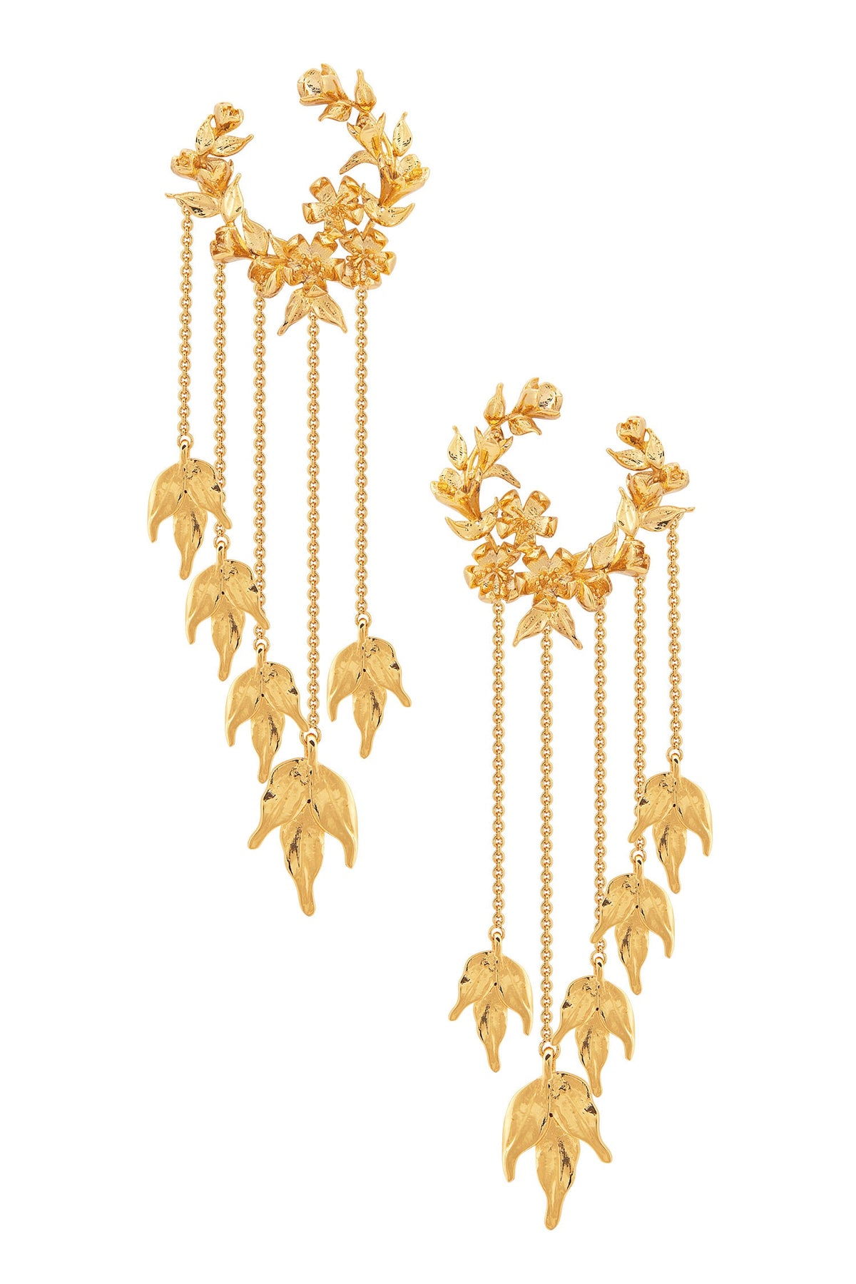 Handcrafted Chain Tassel Hoop Long Earrings 