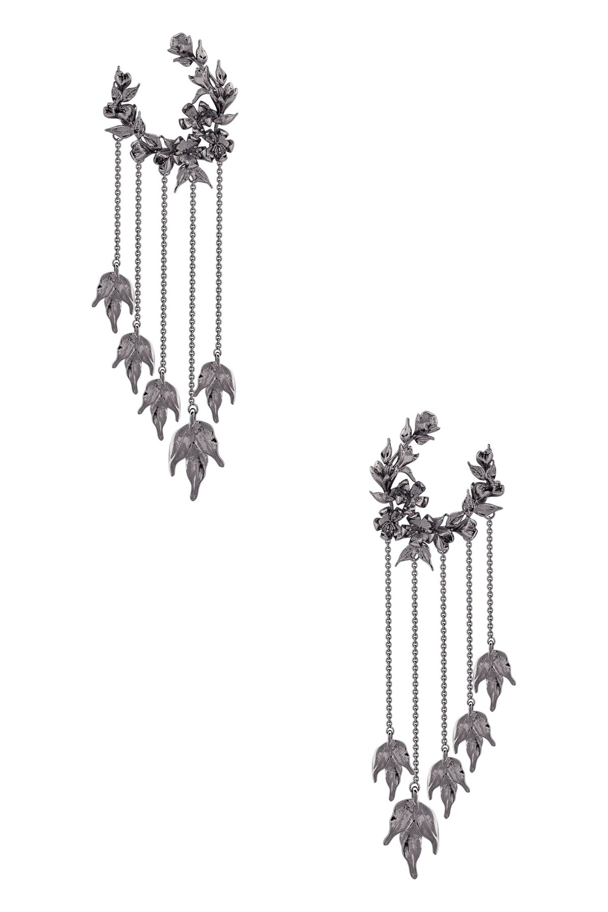 Handcrafted Chain Tassel Hoop Long Earrings 