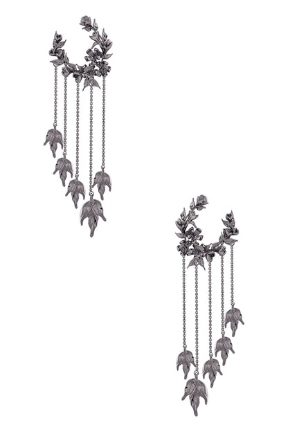 Handcrafted Chain Tassel Hoop Long Earrings 