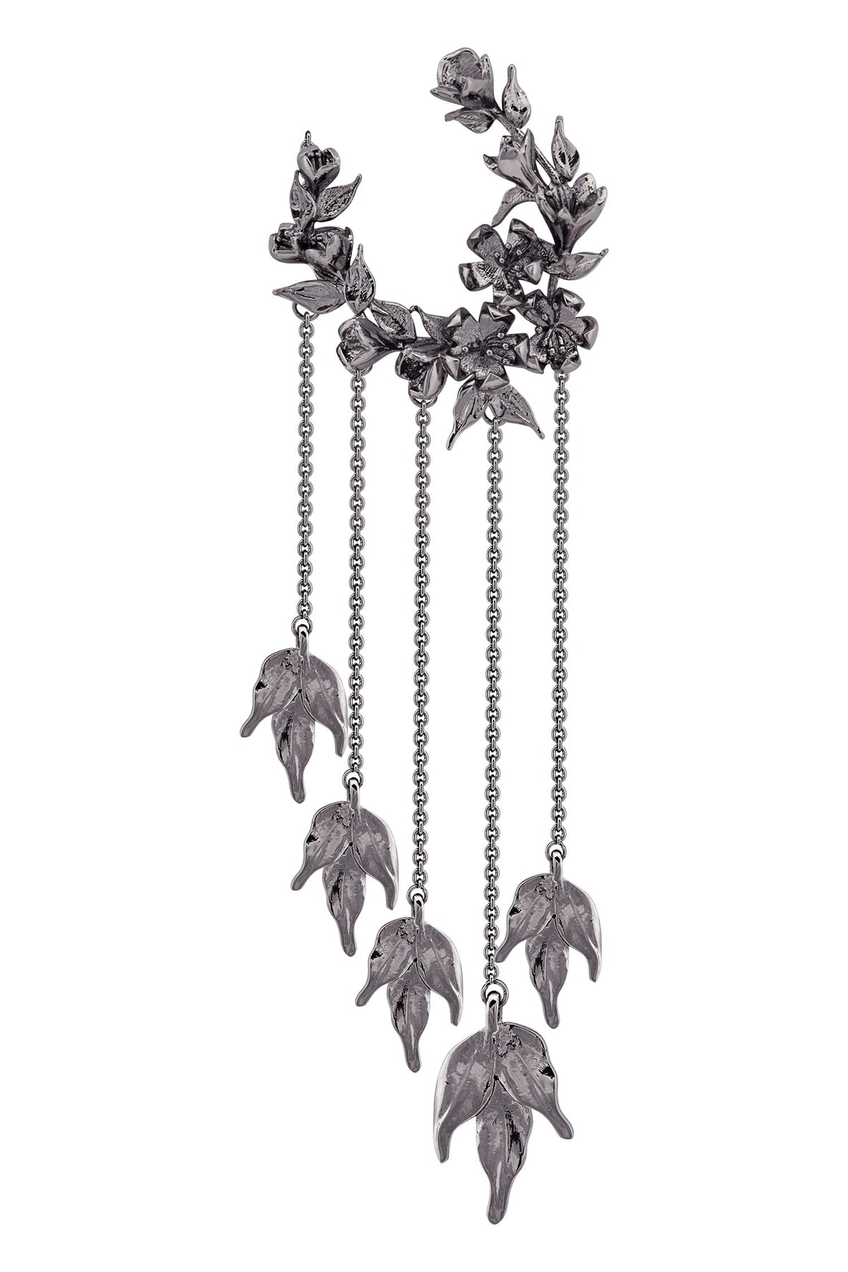 Handcrafted Chain Tassel Hoop Long Earrings 