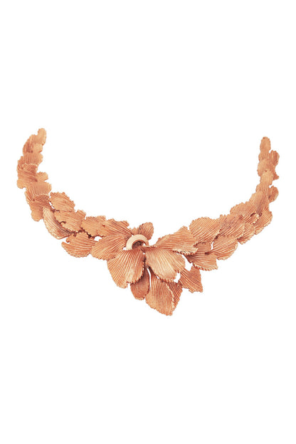Handcrafted Leaf Carved Collar Necklace 