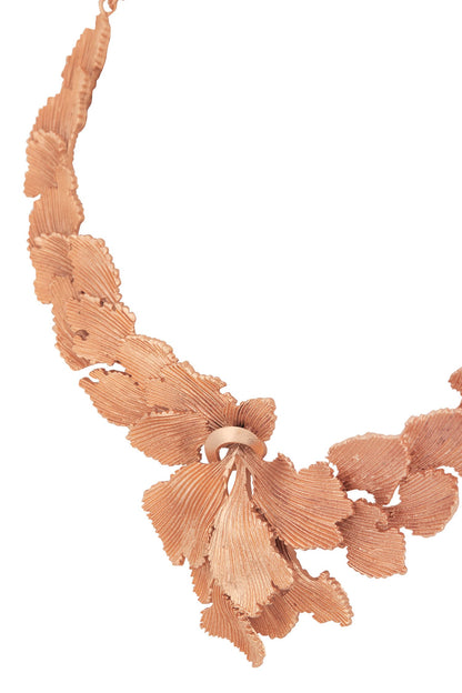 Handcrafted Leaf Carved Collar Necklace 