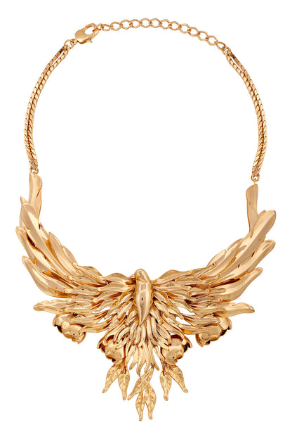 Handcrafted Bird Carved Collar Necklace 
