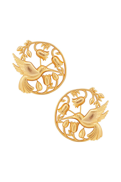 Handcrafted Floral Statement Studs 