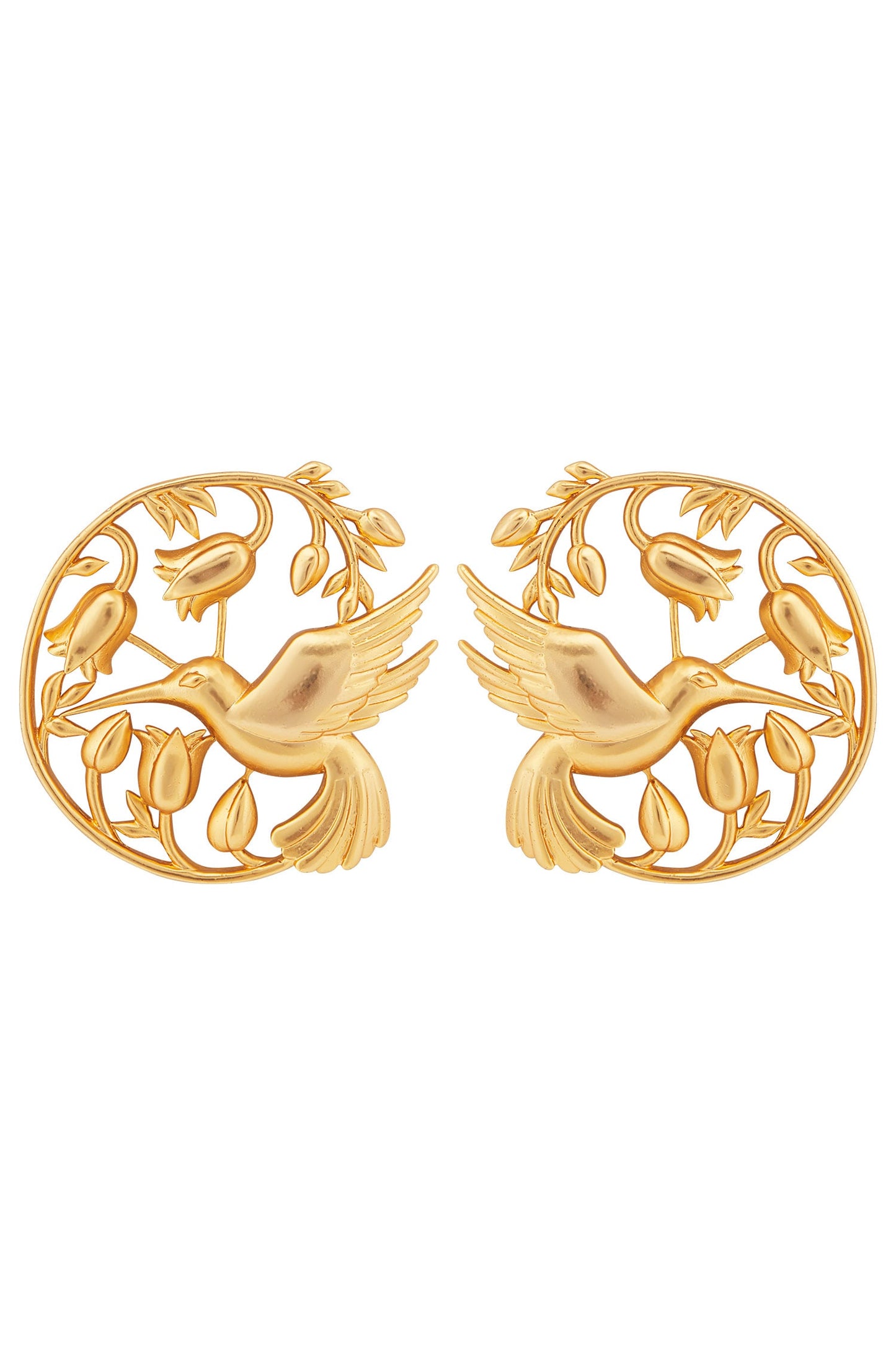 Handcrafted Floral Statement Studs 