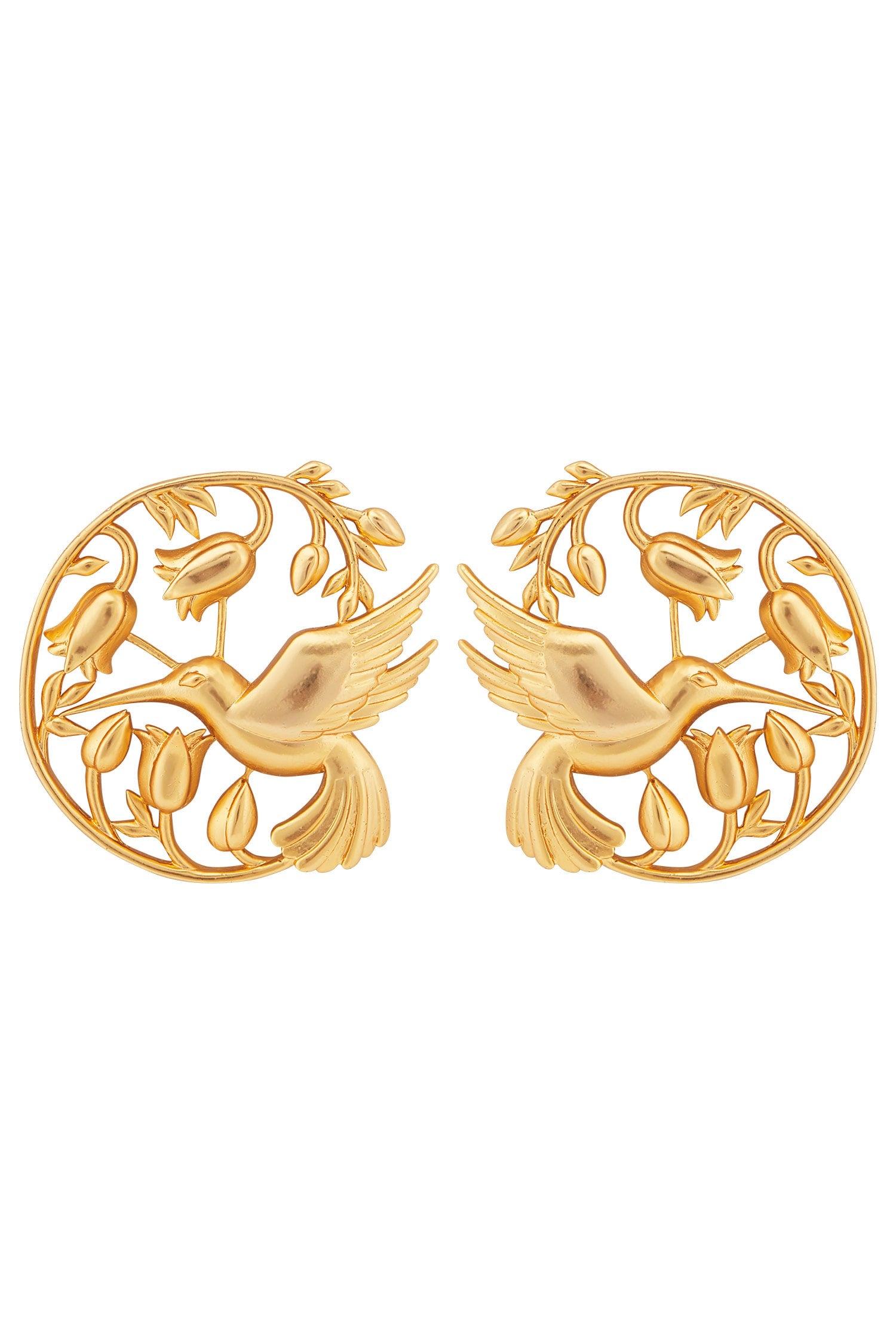 Handcrafted Floral Statement Studs 