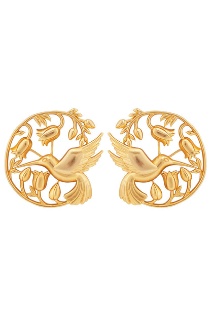 Handcrafted Floral Statement Studs 