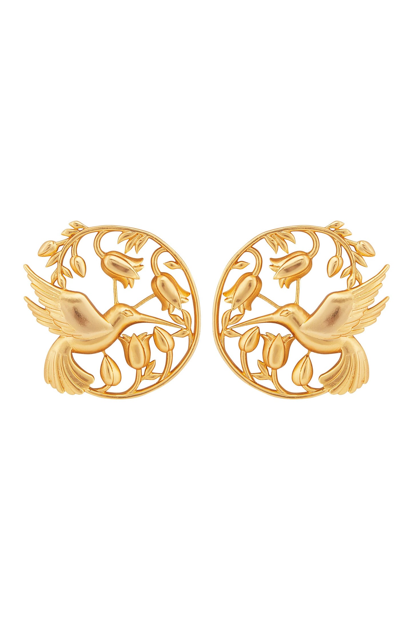 Handcrafted Floral Statement Studs 