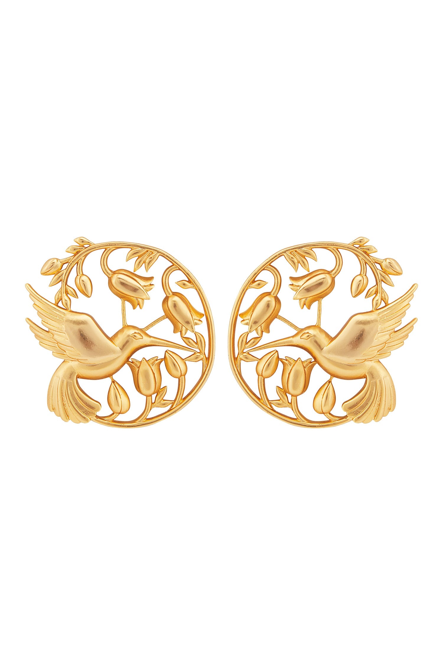 Handcrafted Floral Statement Studs 