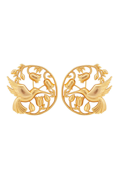 Handcrafted Floral Statement Studs 