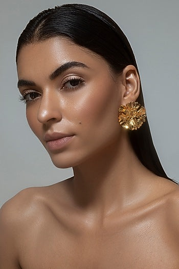 Gold Plated Floral Stud Earrings