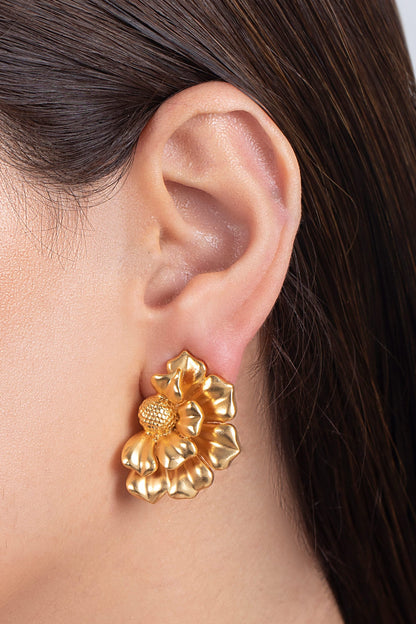 Handcrafted Floral Statement Studs 