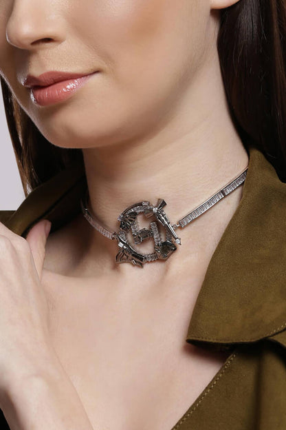 Crystal Pendant Choker 