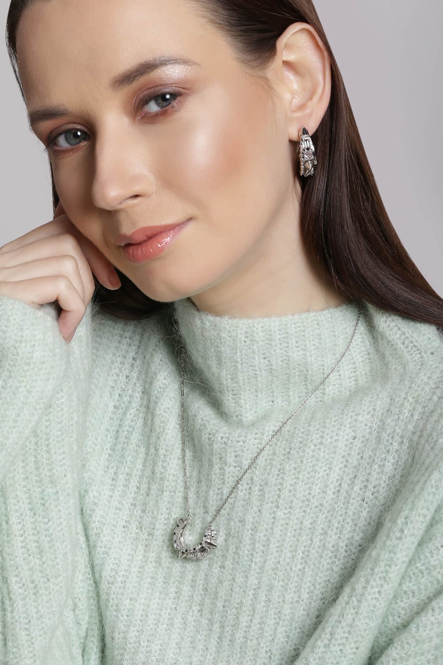Crystal Spiked Hoops 