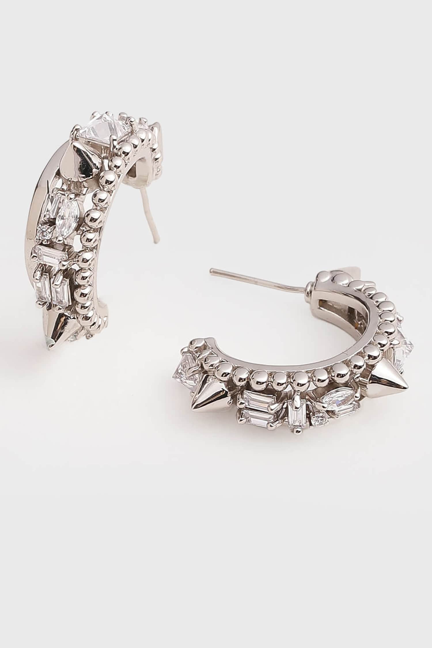 Crystal Spiked Hoops 