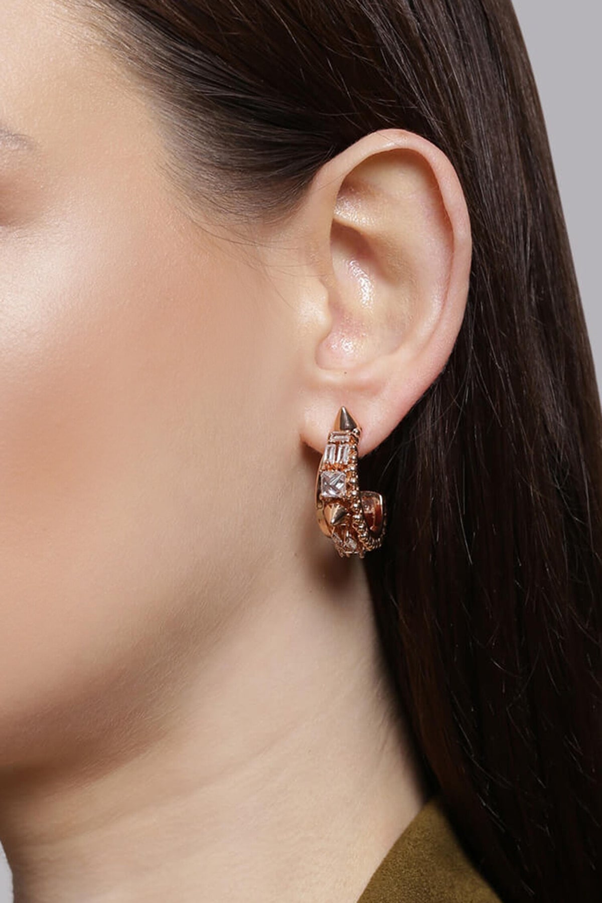 Crystal Spiked Hoops 