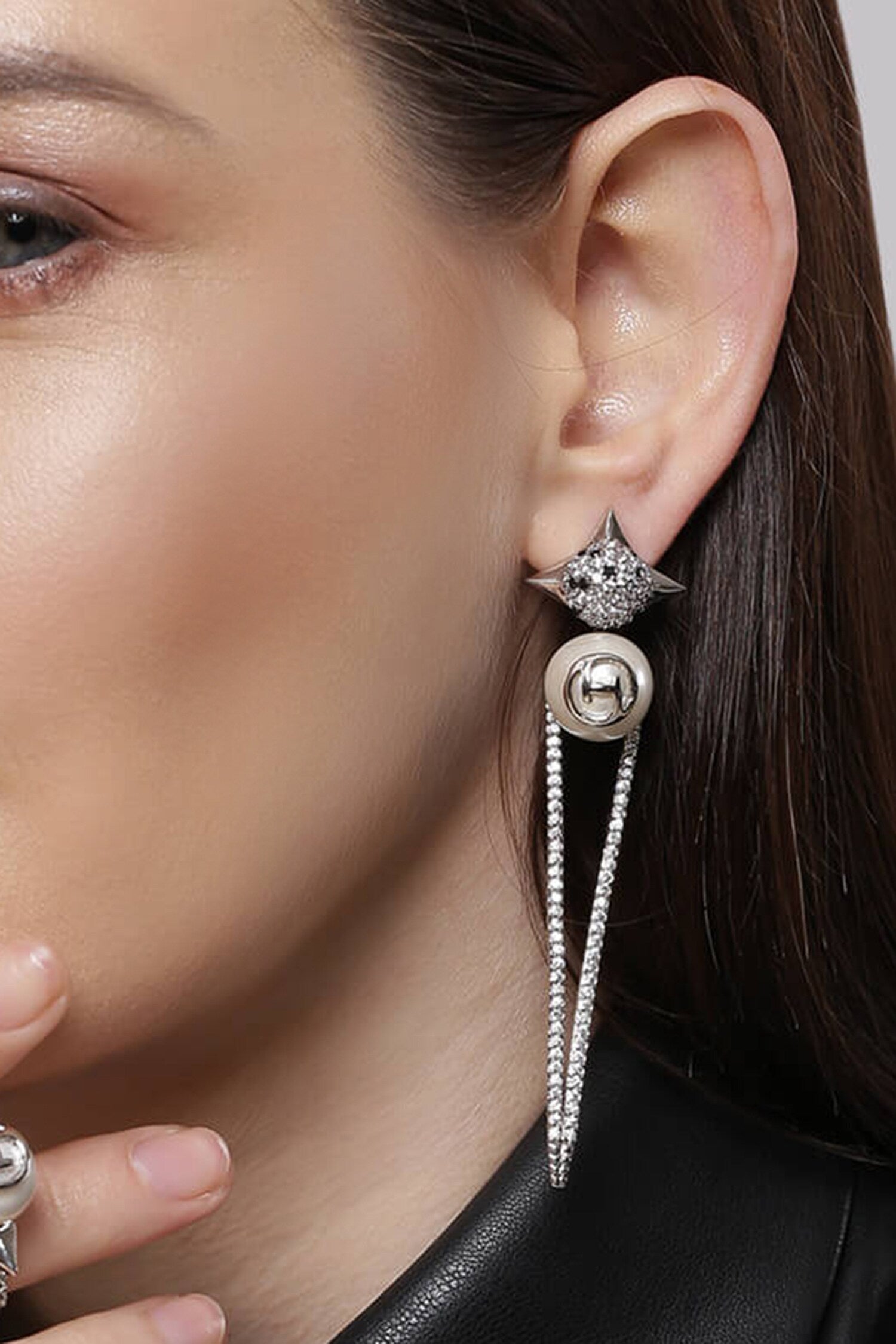 Crystal Spiked Statement Earrings 