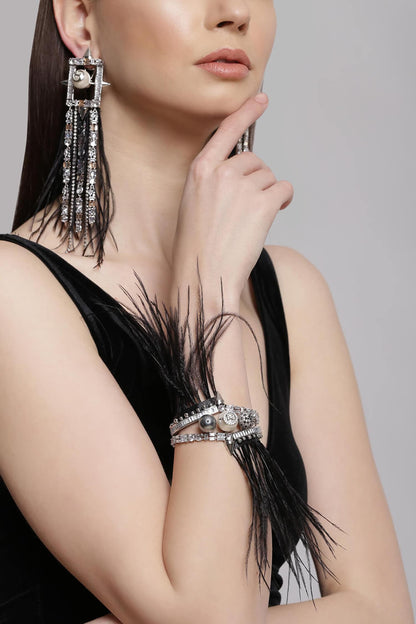 Crystal Tassel Cuff Bracelet 