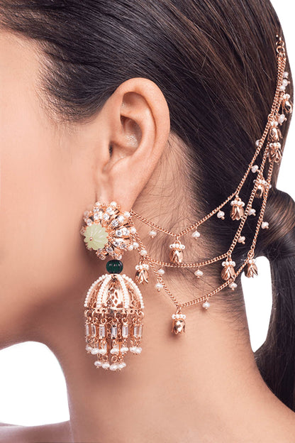 Floral Ear Chain Danglers  