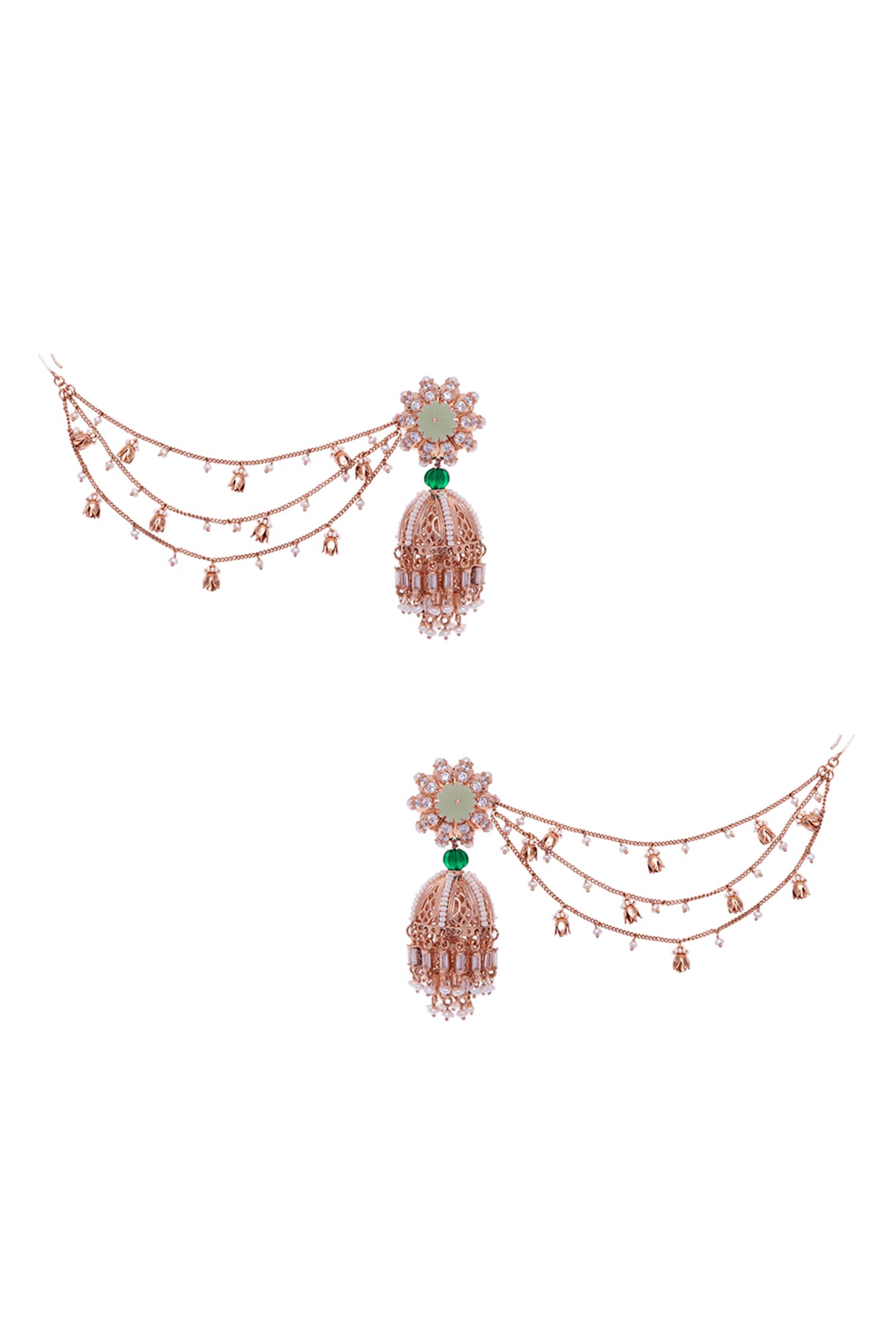 Floral Ear Chain Danglers  
