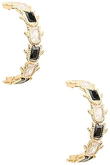 Rose Gold Plated Emerald Crystal Hoop Earrings