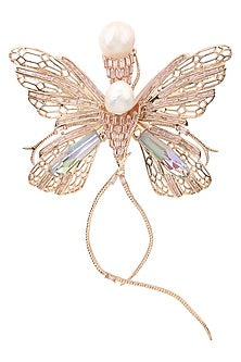 Rose Gold Plated Butterfly Brooch