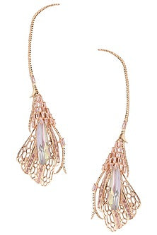 Rose Gold Plated Pinion Wing Shaped Earrings