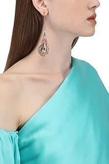 Rose Gold Plated Pinion Wing Shaped Earrings