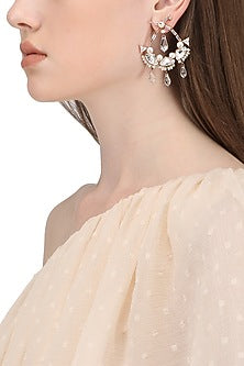 Rose Gold Plated Pearls and Swarovski Crystal Earrings