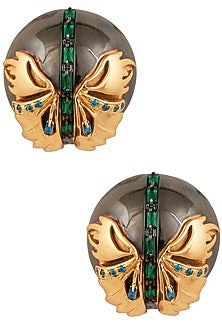 Gunmetal Plated Instar Stud Earrings