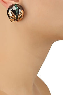 Gunmetal Plated Instar Stud Earrings