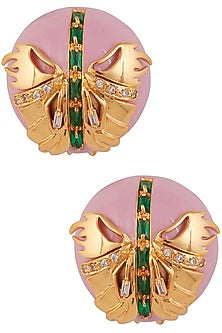 Gold Plated Papilio Blush Pink Stud Earrings