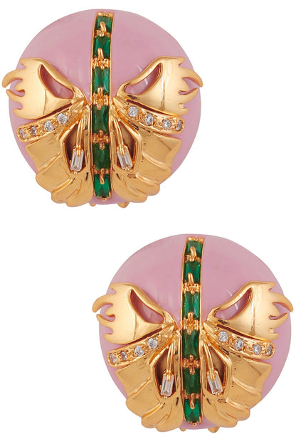 Gold Plated Papilio Blush Pink Stud Earrings