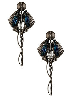 Gunmetal Plated Chrysalis Tail Earrings