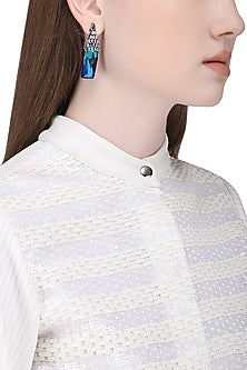 Gunmetal Plated Karner Studded Earrings