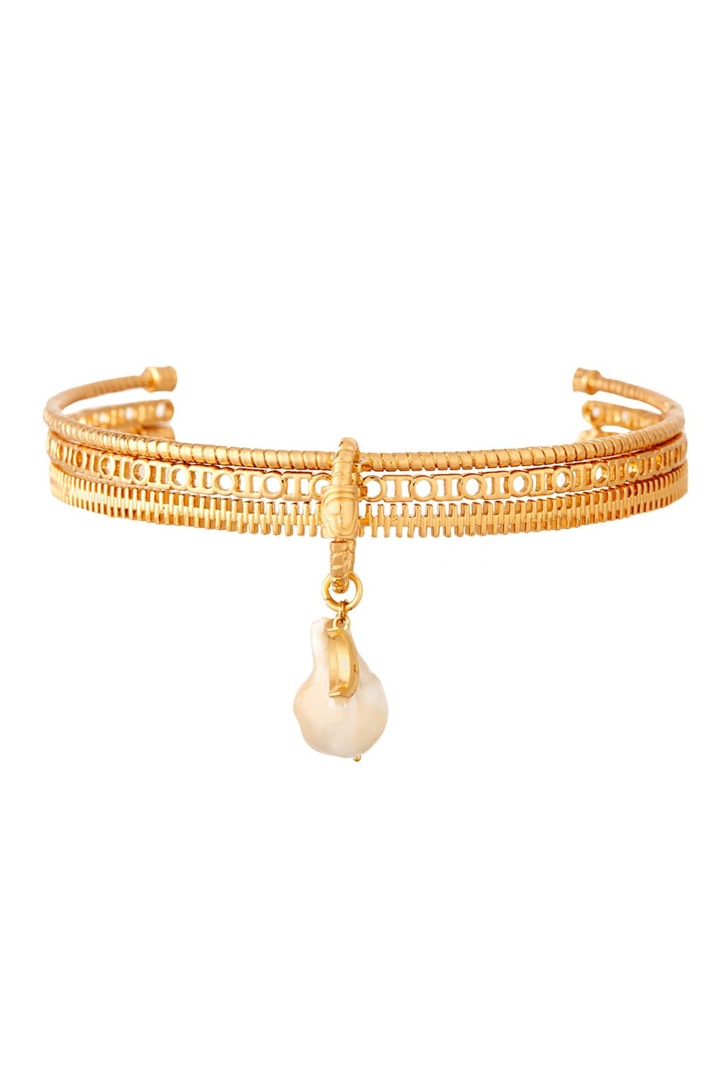 Myriad Bead Drop Pendant Cuff 