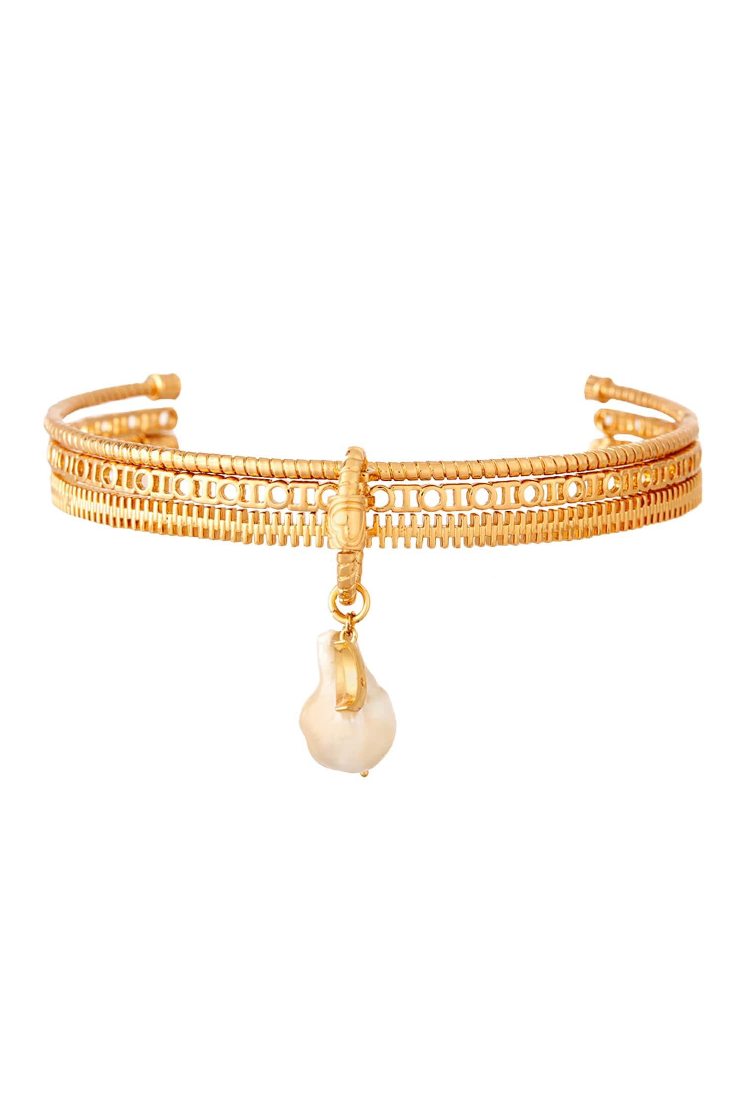 Myriad Bead Drop Pendant Cuff 