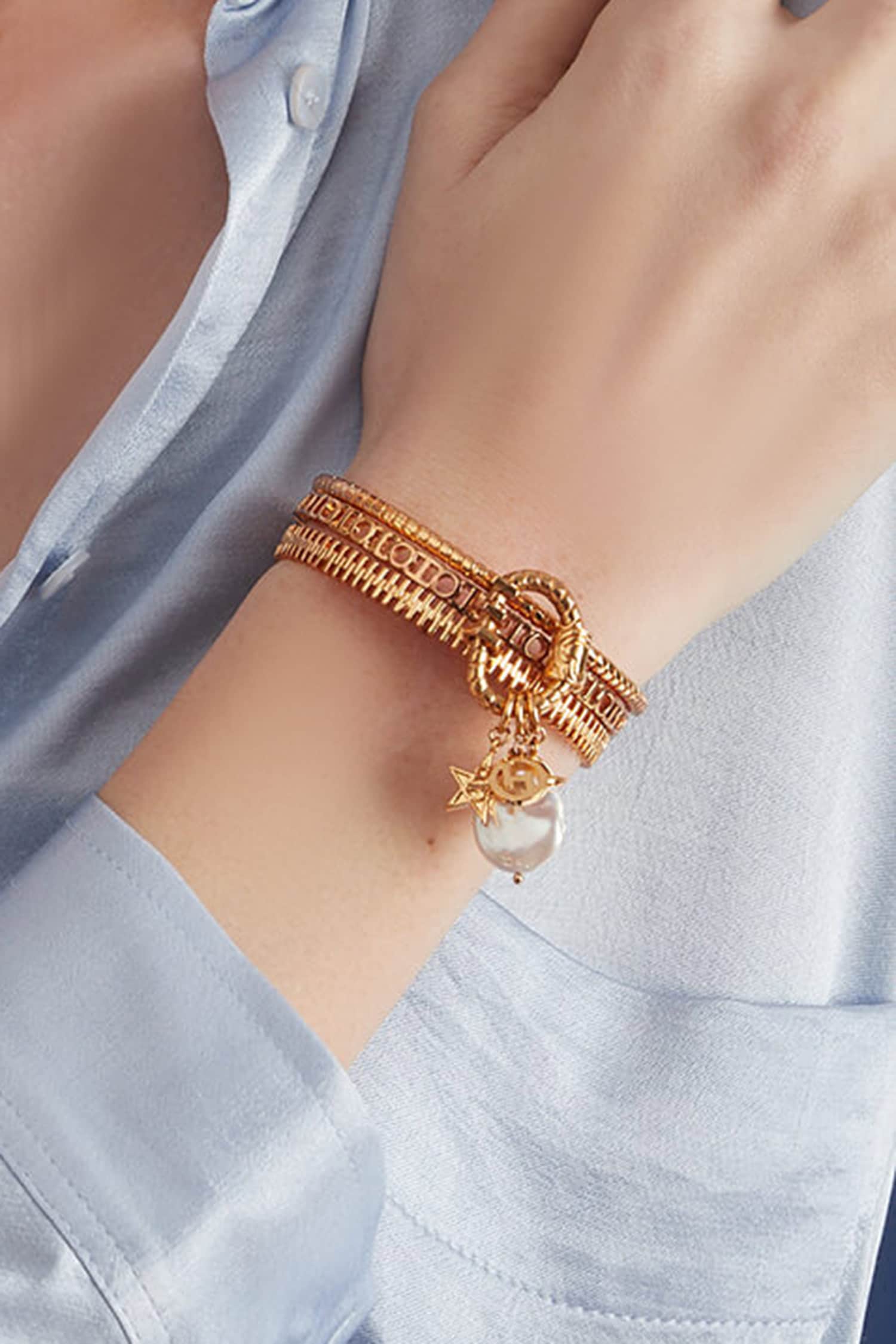 Myriad Bead Drop Pendant Cuff 