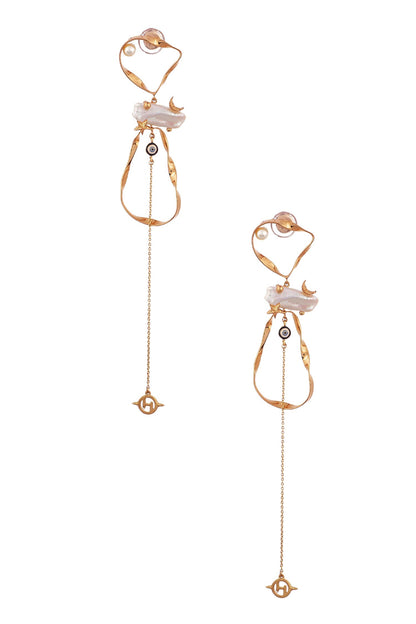 Lupis Bead Long Earrings 