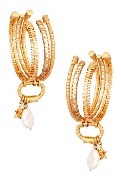 Myriad Twisted Bead Hoops 