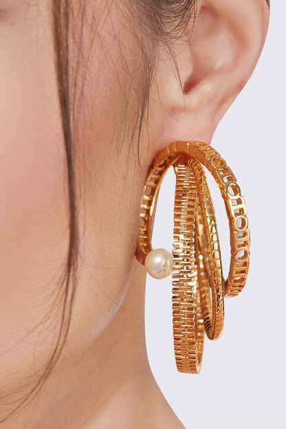 Myriad Twisted Bead Hoops 