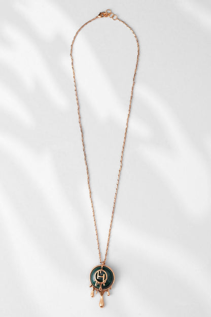 Drip OH Palescent Malachite Pendant Necklace 