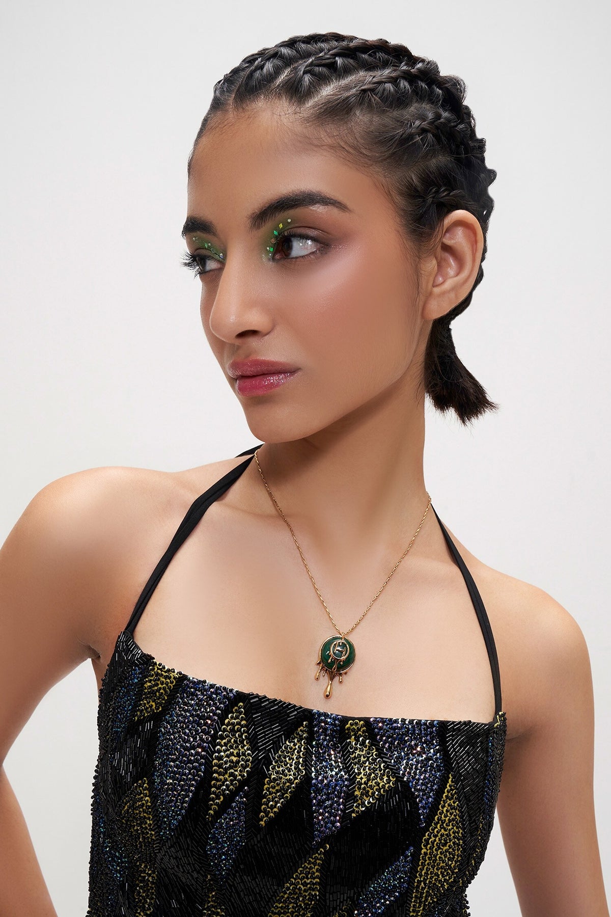 Drip OH Palescent Malachite Pendant Necklace 