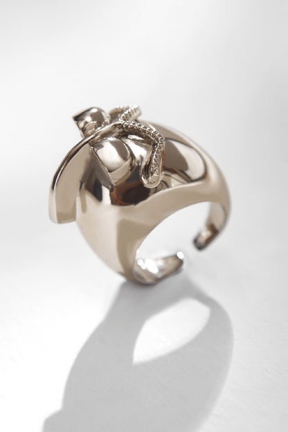 Handcrafted Silver Plated Cigar Ring 