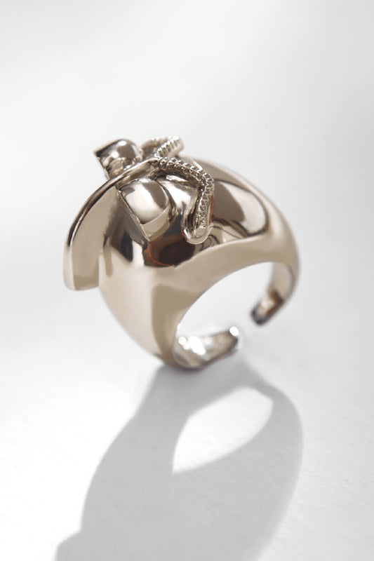 Handcrafted Silver Plated Cigar Ring 