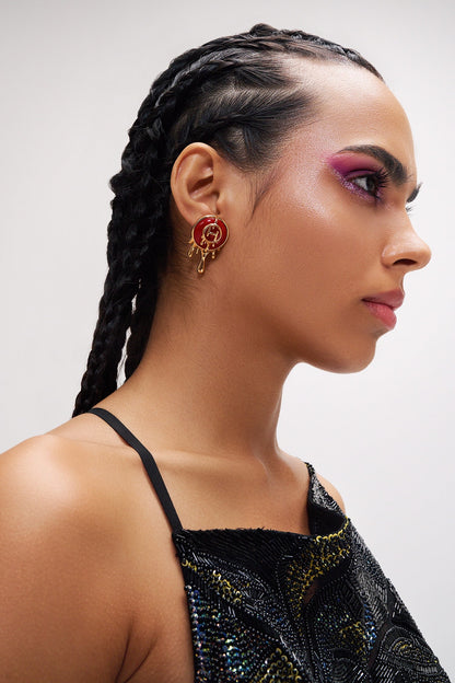 Drip OH Palescent Coral Stud Earrings 