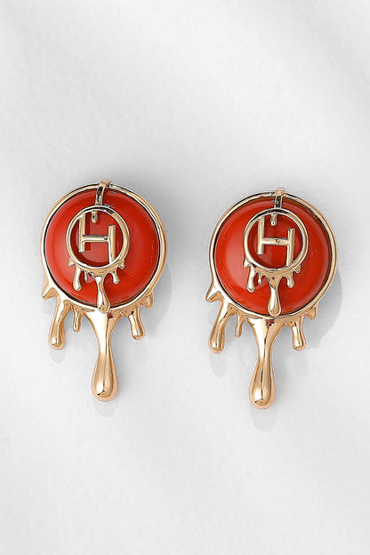 Drip OH Palescent Coral Stud Earrings 