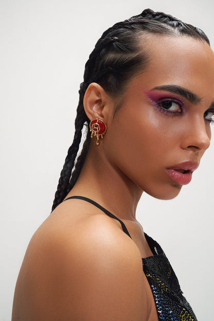 Drip OH Palescent Coral Stud Earrings 