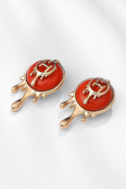 Drip OH Palescent Coral Stud Earrings 