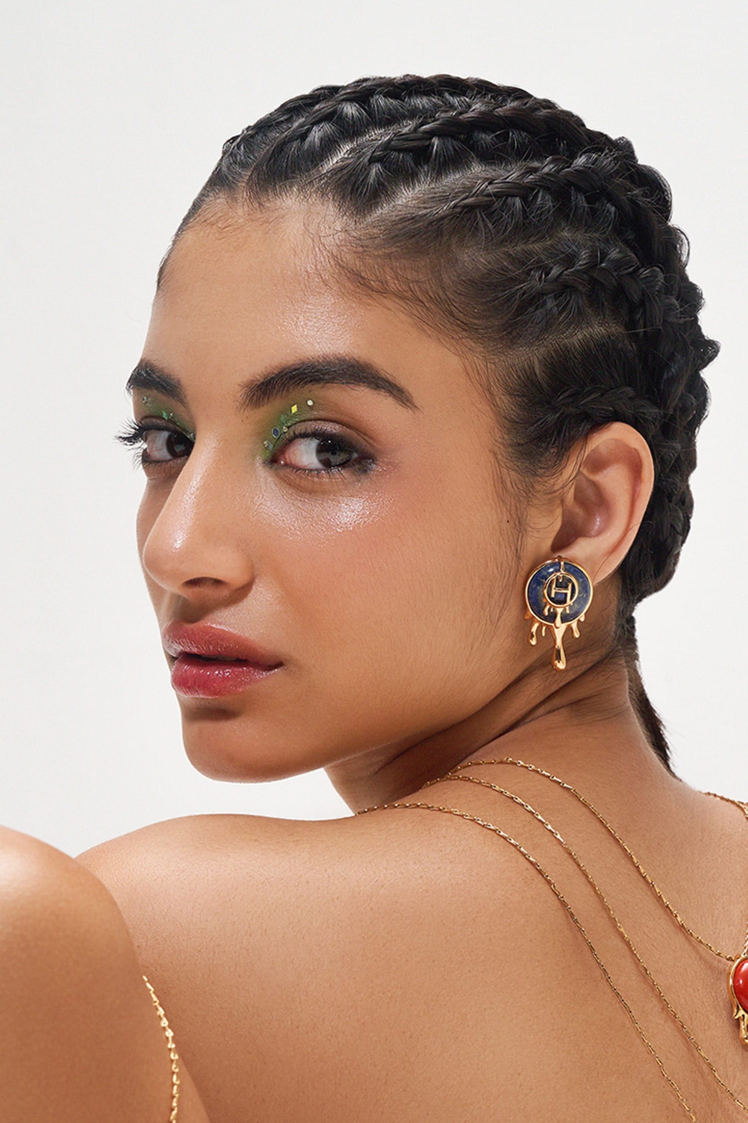 Drip OH Palescent Lapis Stud Earrings 